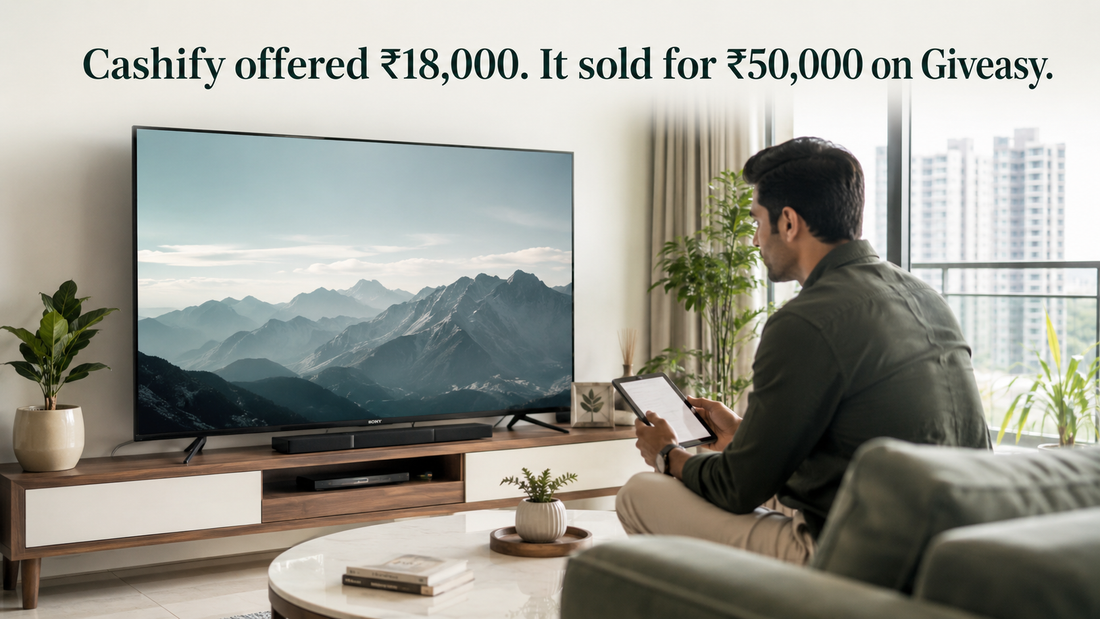 Cashify offered ₹18,000 for this TV. It sold for ₹50,000 on Giveasy.