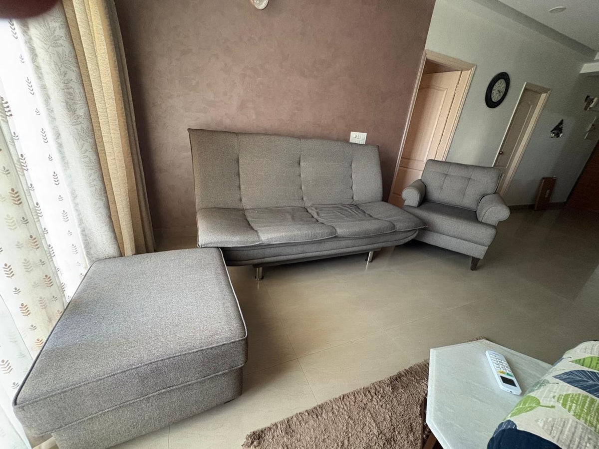 3seater sofa cum bed + 1 single seater + 1 ottoman photo 1