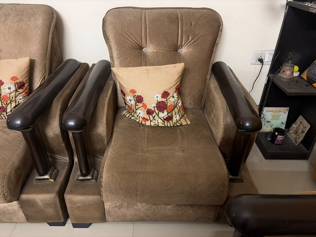 3 seater fabric sofa & study table photo 2