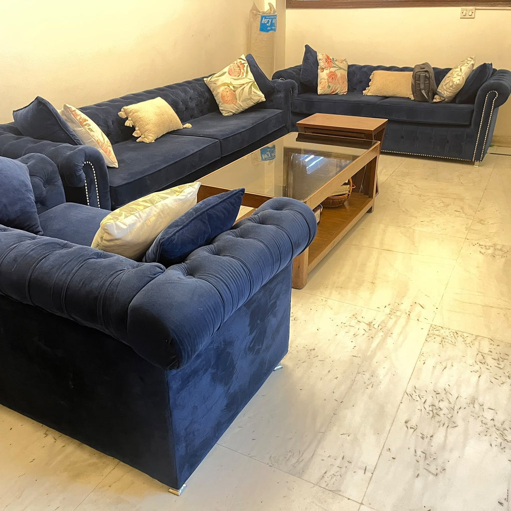 Sofa Set- 4+3+2 (4 seater= 100"x32", 3 seater= 77"x32", 2 seater= 56"x32") along with coffee table photo 2
