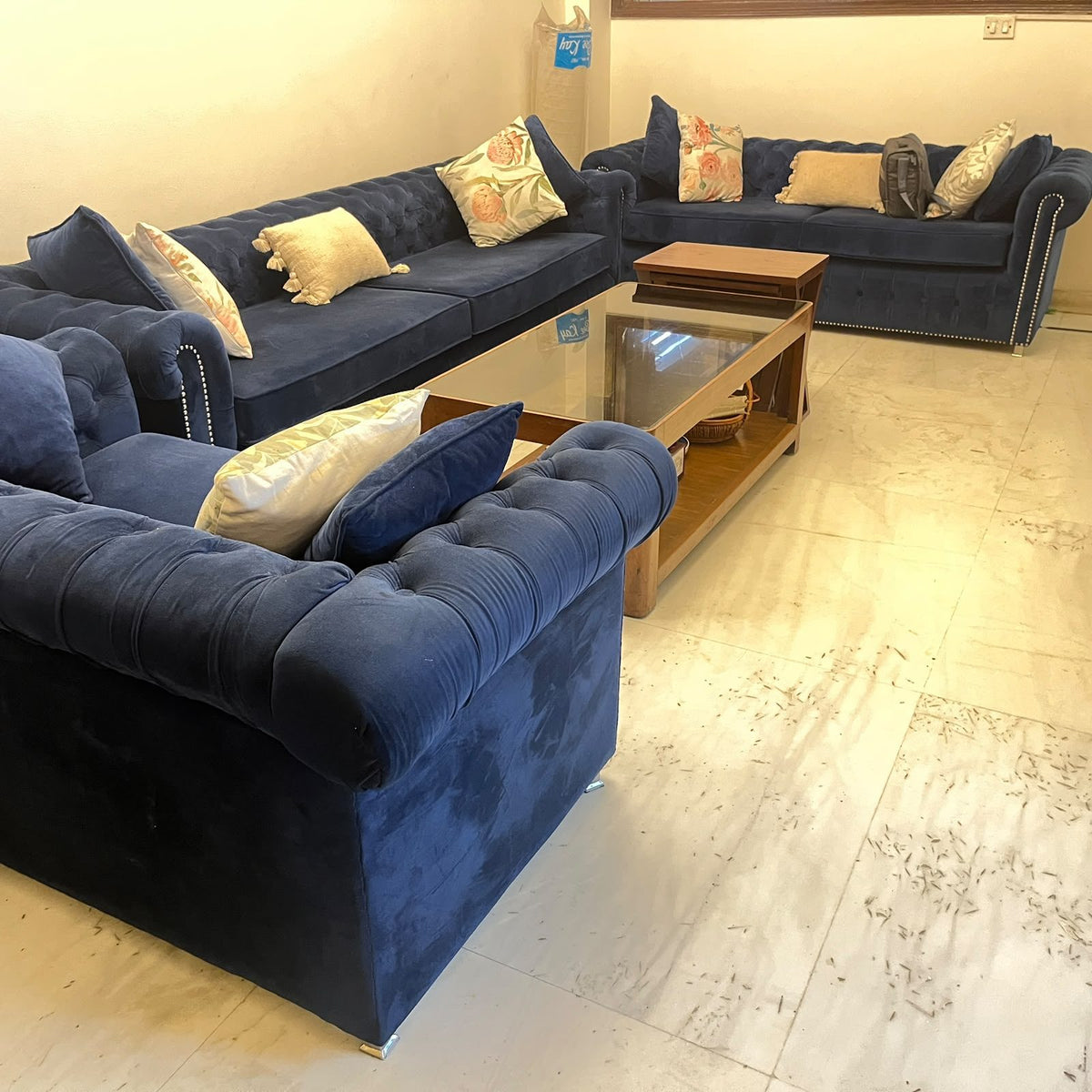 Sofa Set- 4+3+2 (4 seater= 100"x32", 3 seater= 77"x32", 2 seater= 56"x32") along with coffee table photo 2