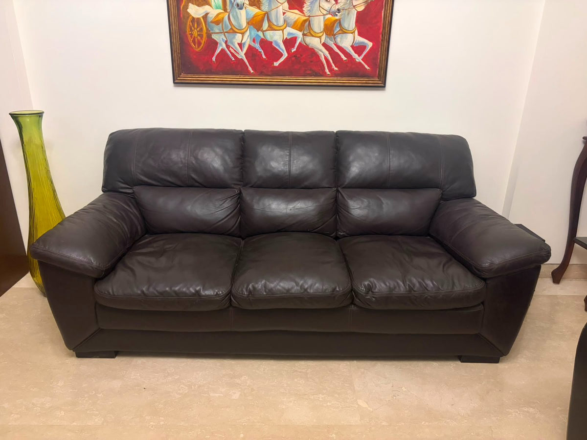 3 seater leather sofa photo 3