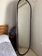 A full size custom mirror with teak wood finish photo 3