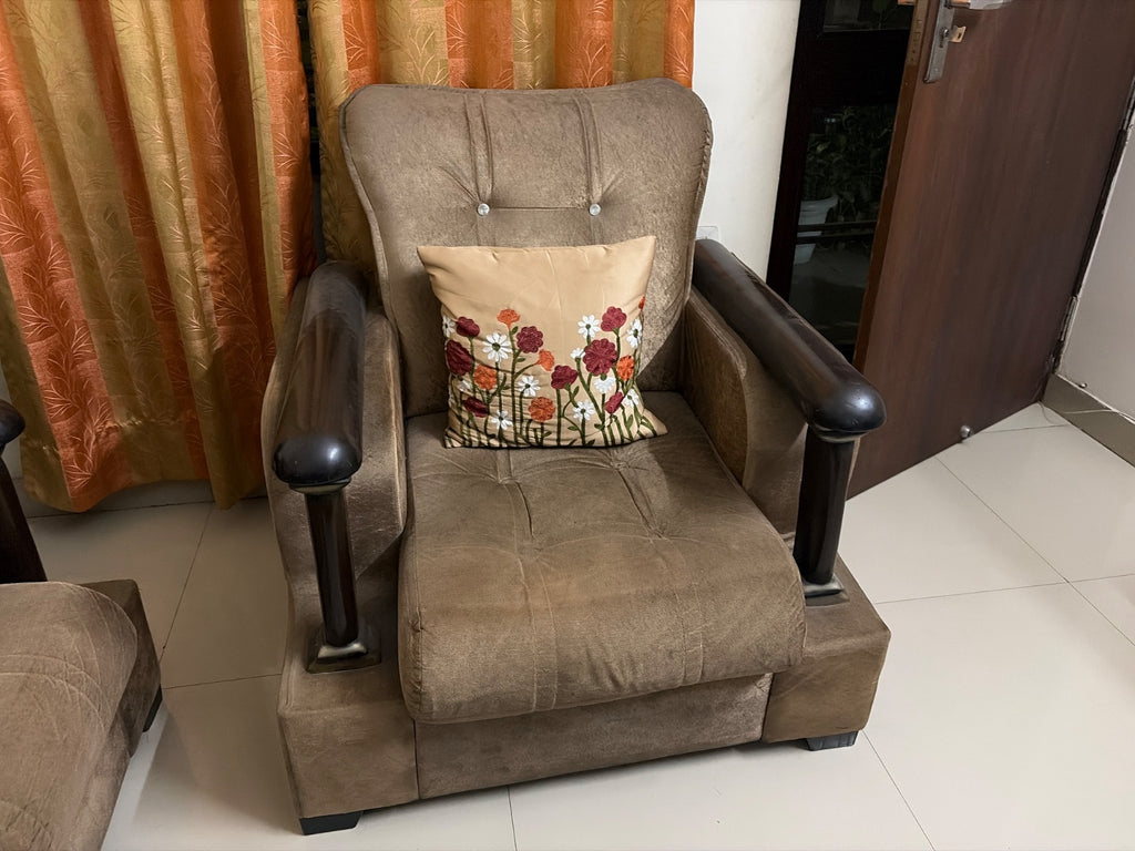 3 seater fabric sofa & study table photo 3