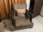 3 seater fabric sofa & study table photo 3