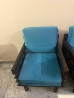 5 seater fabric sofa with premium wood finish photo 3