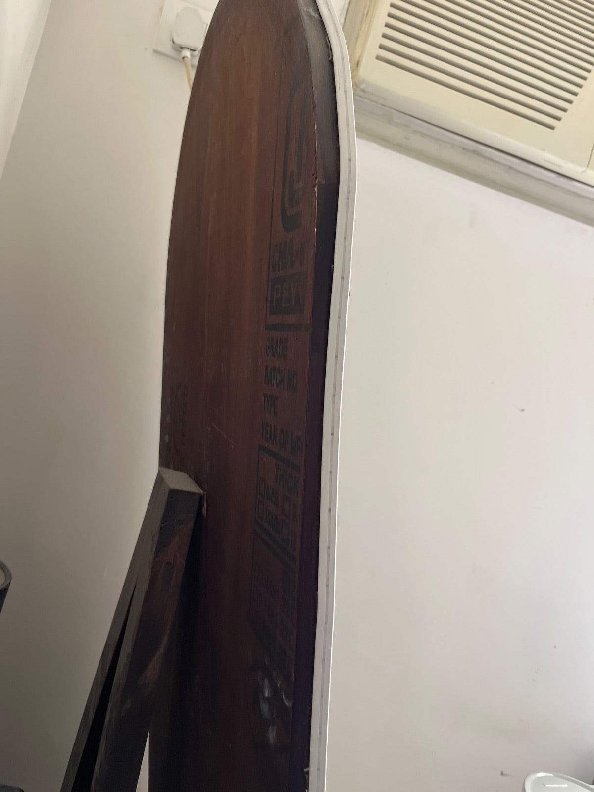 A full size custom mirror with teak wood finish photo 4