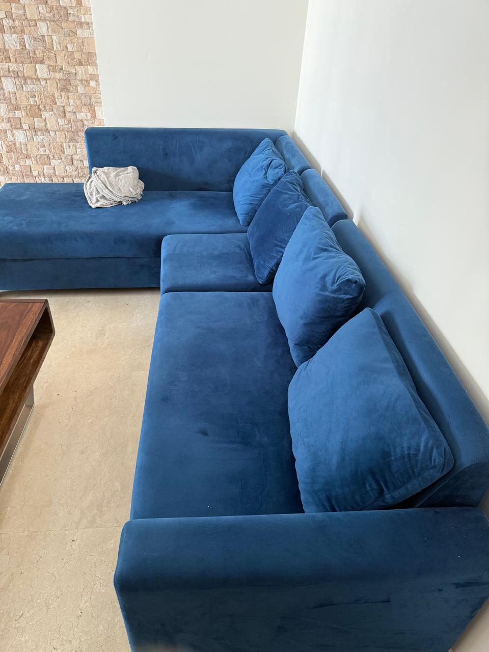 4 Seater L shaped Velvet Sofa photo 4