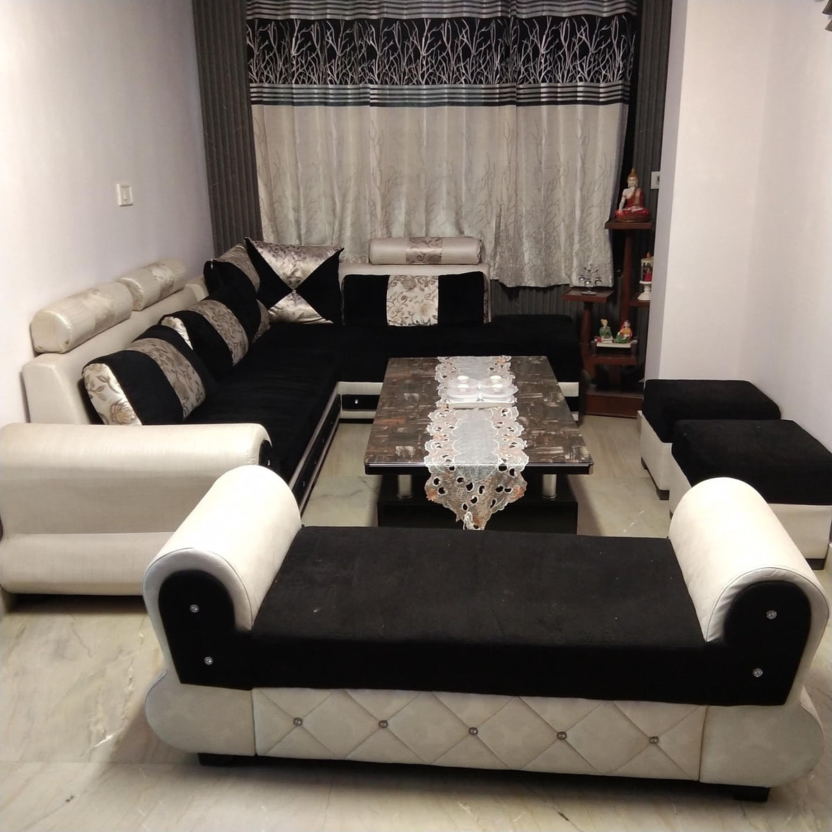 L shape sofa with setty and 2 ottoman photo 4