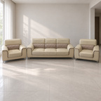 5-Seater Cream Leatherette Sofa Set 3+1+1 — Giveasy resale hero