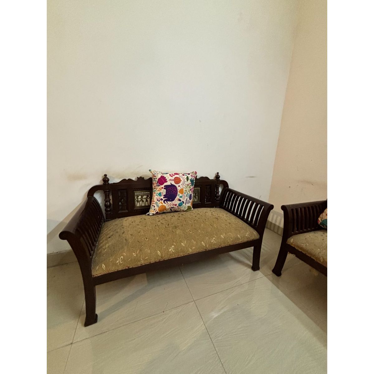 teak wood 2+2 seater and coffee table photo 5