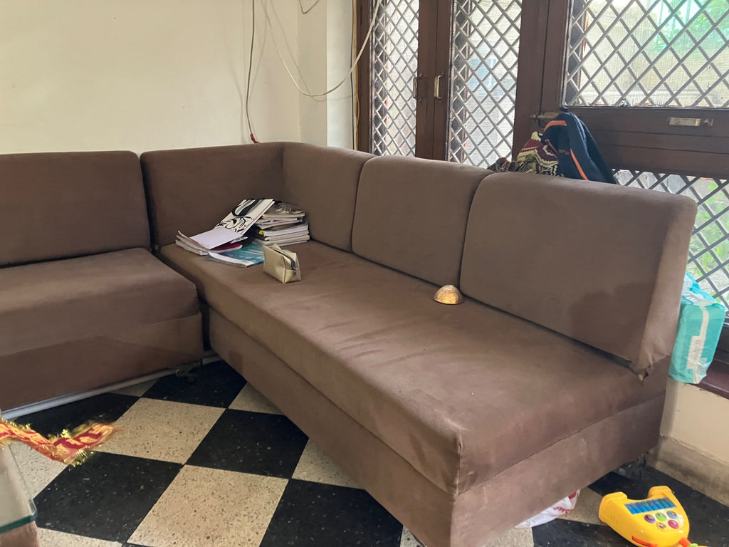 L shape sofa with center table consist of 4 boxes used for storage and sitting photo 5