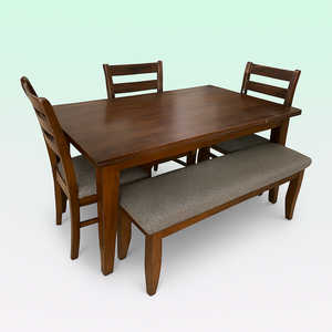 Dining Table Set with Chairs & Bench