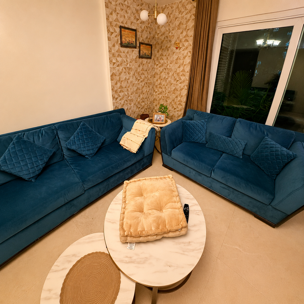 5 Seater Fabric Sofa with Cushions