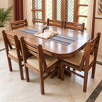 6 Seater Solid Wood Dining Table and Chair Set