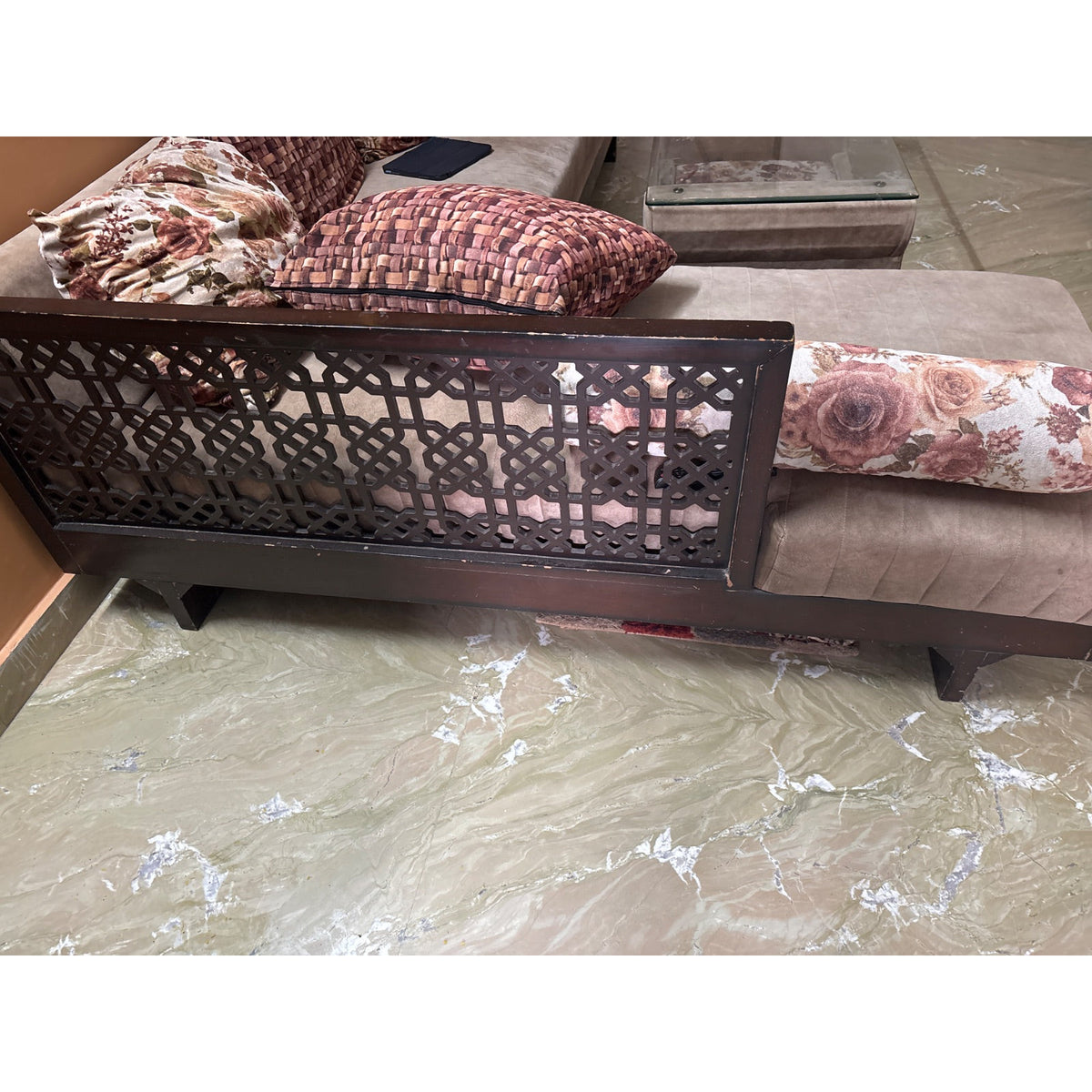 Beige Fabric Sofa Set with Centre Table - seller photo 3