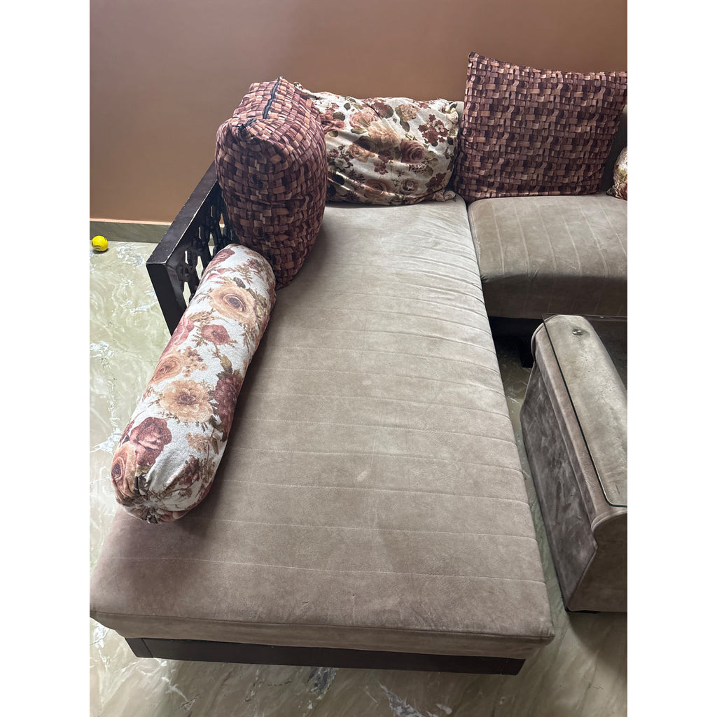Beige Fabric Sofa Set with Centre Table - seller photo 6