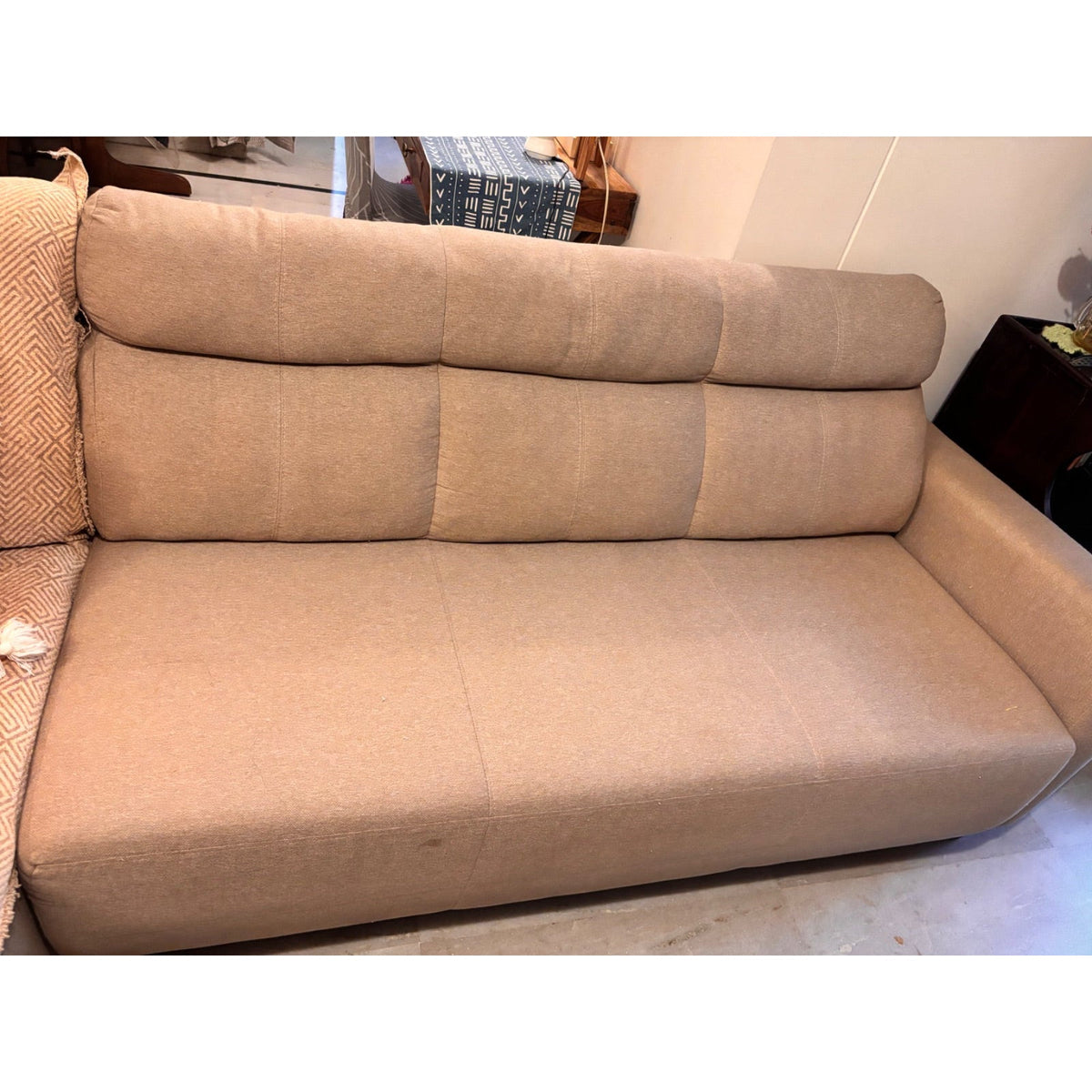Home Centre Beige L-Shaped Fabric Sofa - square seller photo