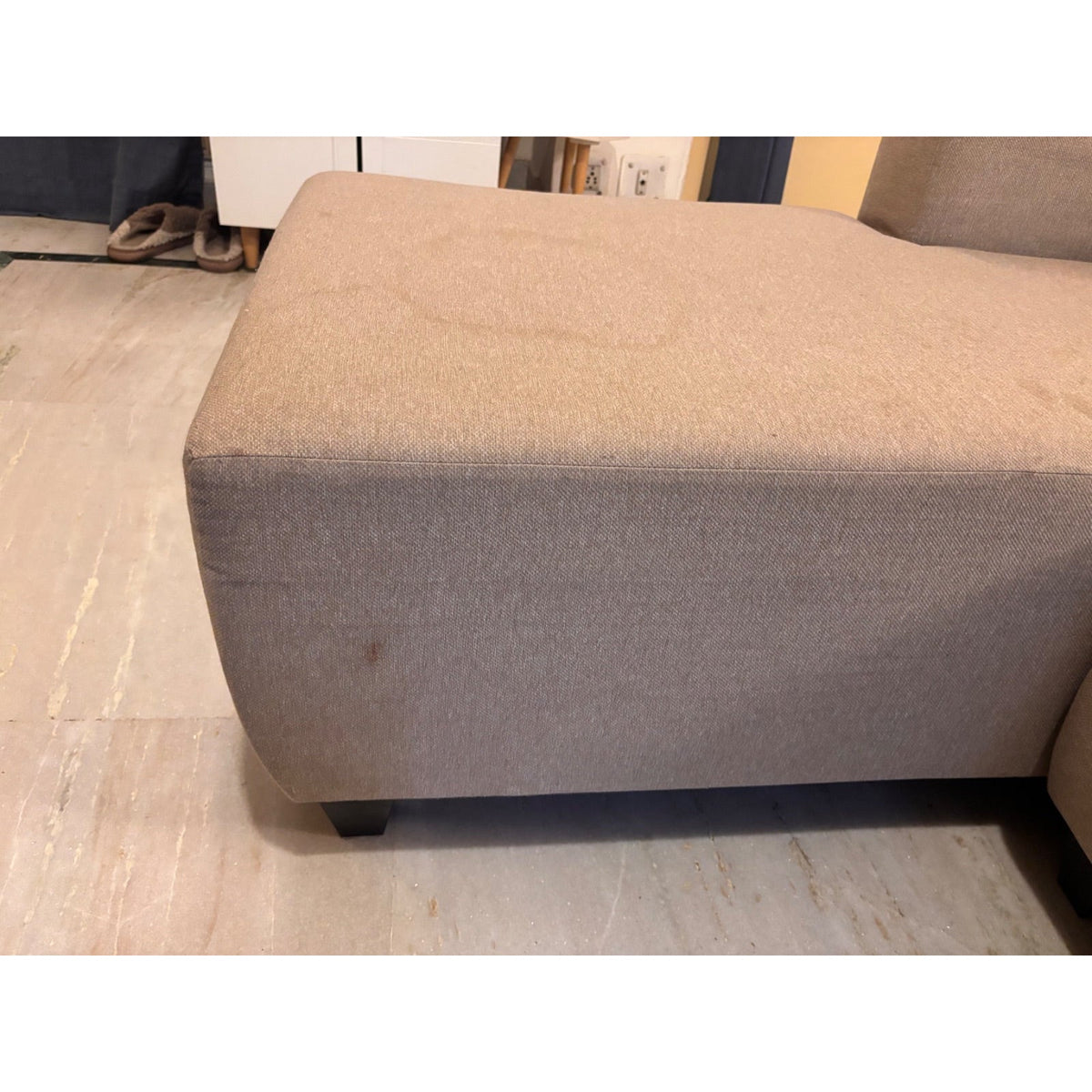 Home Centre Beige L-Shaped Fabric Sofa - square seller photo