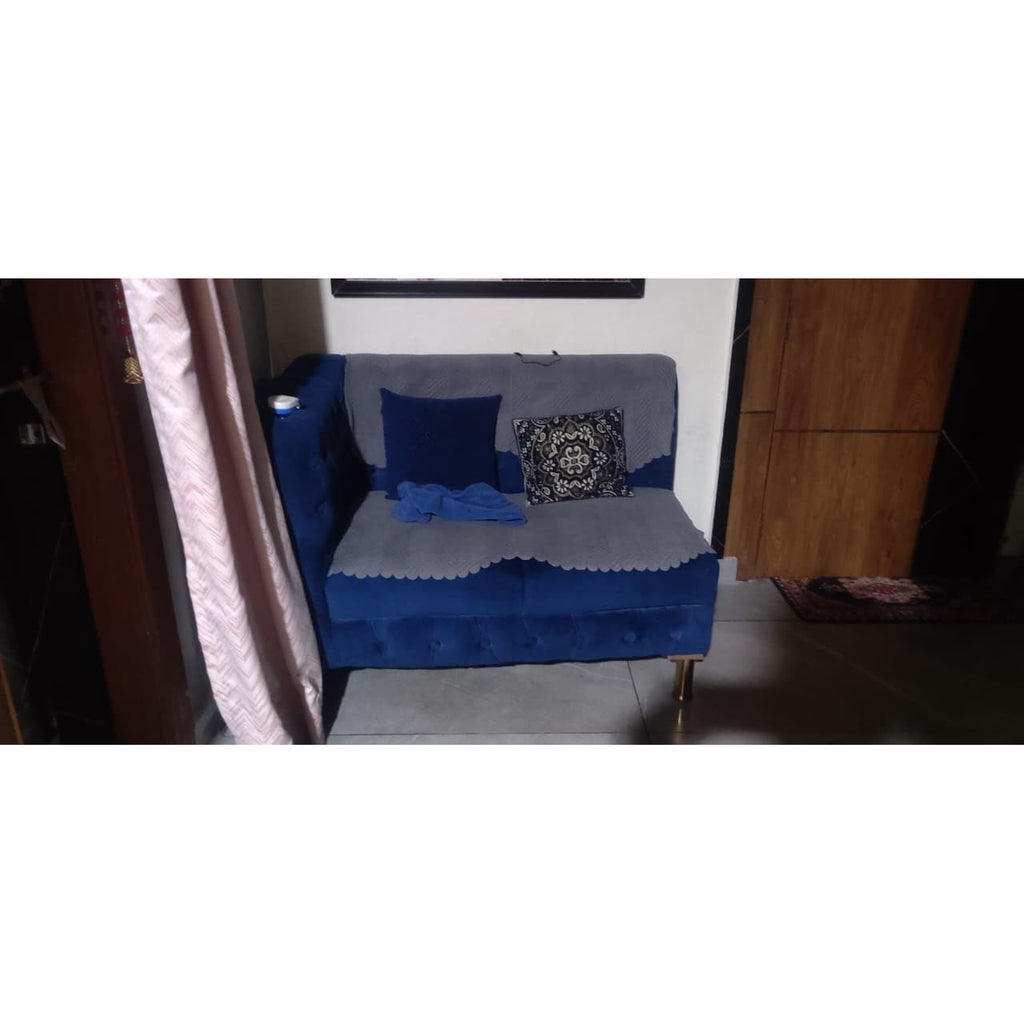 Blue Tufted Velvet Sofa Set, 3+2+2 - used item in Delhi - photo 3