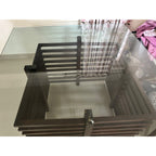 Square Glass-Top Table with Slatted Wooden Base - used item in Delhi - photo 2