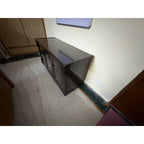 Dark Wood-Finish TV Unit with Glass Doors - used living-room in Noida - photo 3
