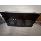 Dark Wood-Finish TV Unit with Glass Doors - used living-room in Noida - photo 5