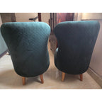 Teal Fabric Accent Chairs with Gold-Tone Trim (Set of 2) - square seller photo