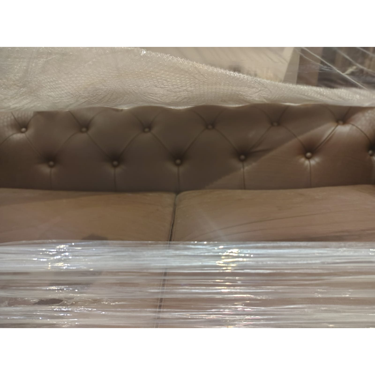 Craftsmill Tan Faux Leather Sofa - square seller photo