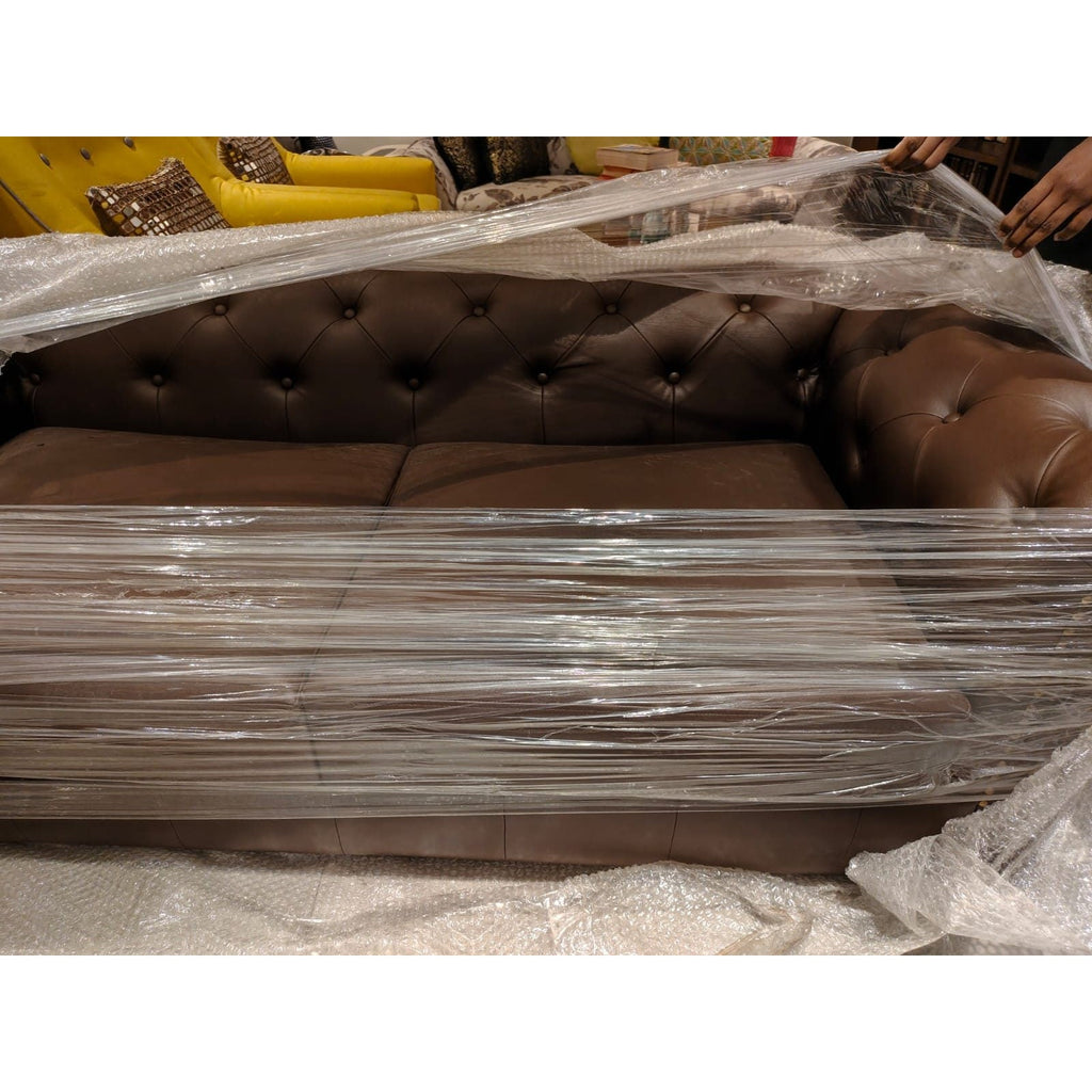 Craftsmill Tan Faux Leather Sofa - square seller photo