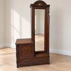 Carved Wooden Dressing Table with Full-Length Mirror - Delhi