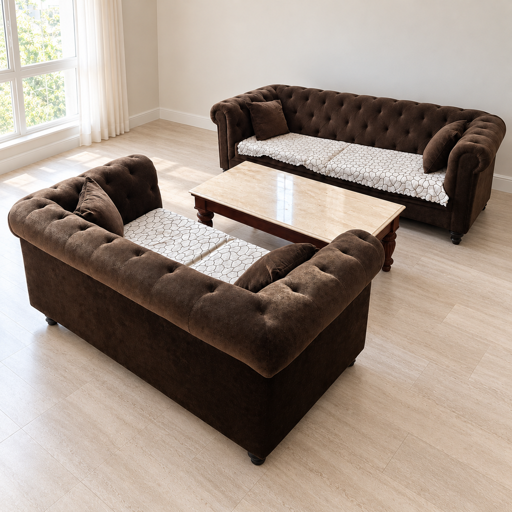 Wakefit five-seater sofa set and centre table, Gurugram