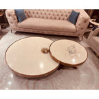 Round Marble-Top Centre Tables with Rose-Gold Finish (Set of 2) - square seller photo