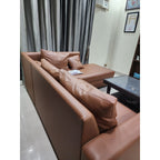 Pepperfry Tan Leatherette L-Shaped Sofa - used item in Noida - photo 6