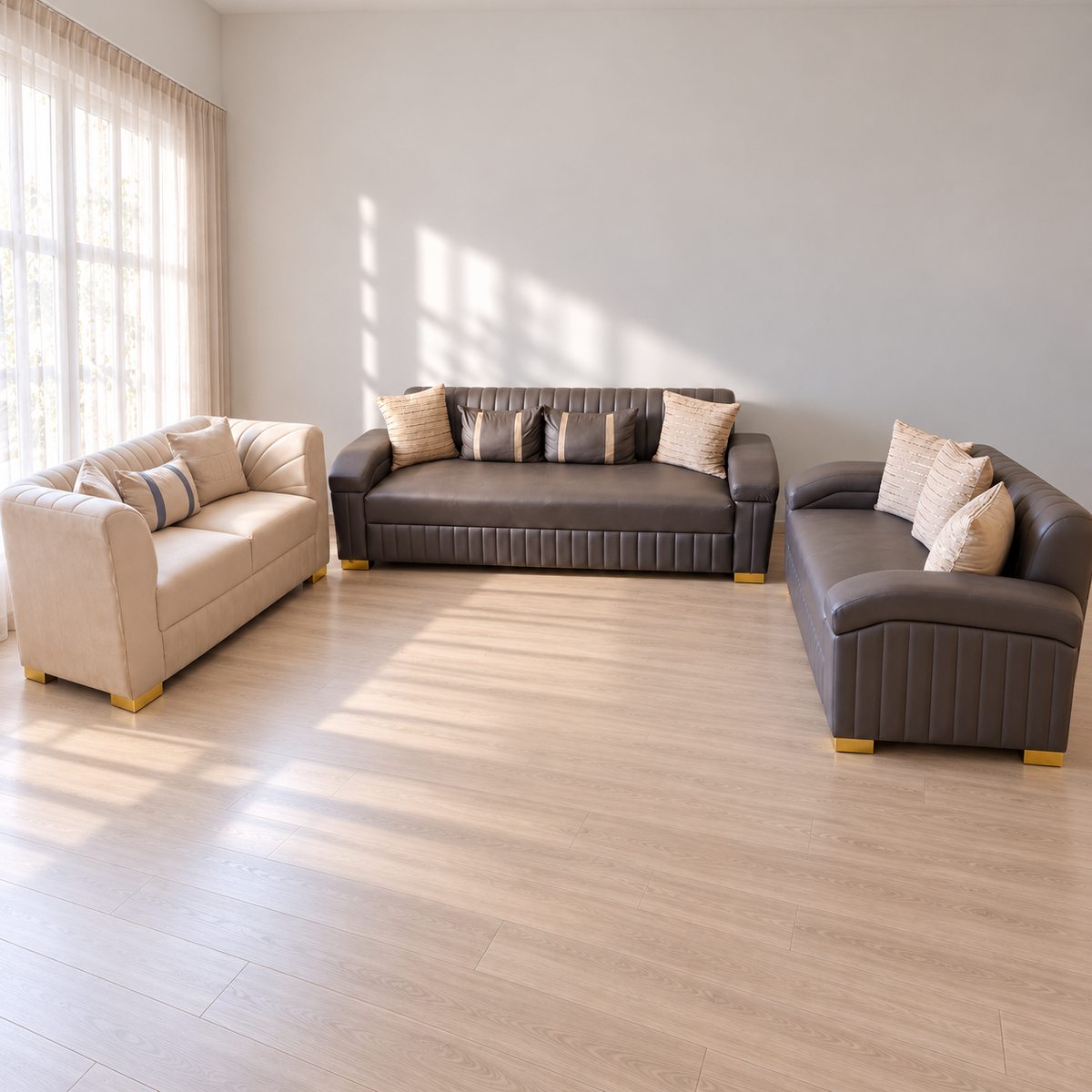 7-Seater Two-Tone Sofa Set (3+2+2) - hero