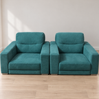 Teal Fabric Armchairs (Set of 2) - hero