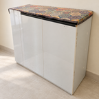 Carpenter-Made White Shoe Cabinet with Cushioned Top - hero