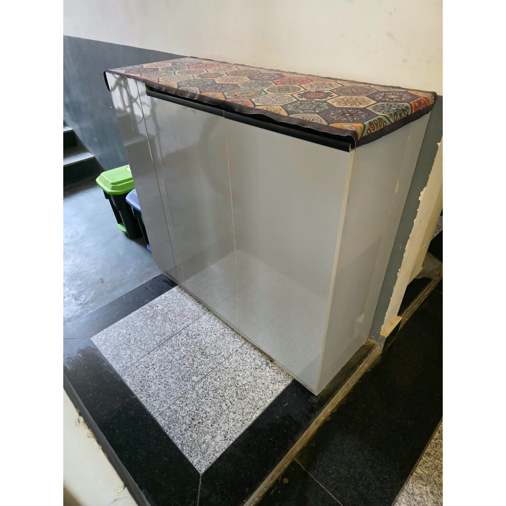 Carpenter-Made White Shoe Cabinet with Cushioned Top - square seller photo