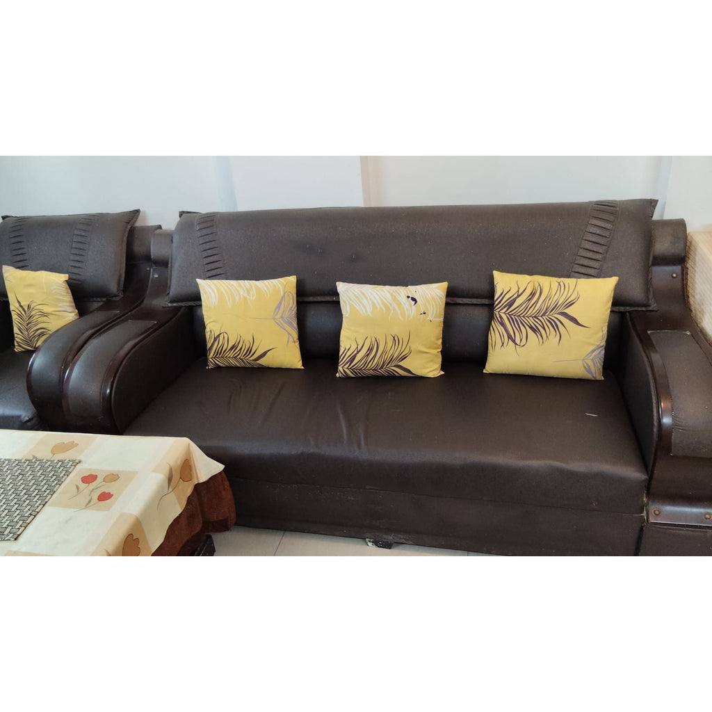 3+1+1 Brown Leatherette Sofa Set - seller photo 1