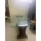 Glass-Top Dining Table with Six Wooden Chairs - used item in Noida - photo 3