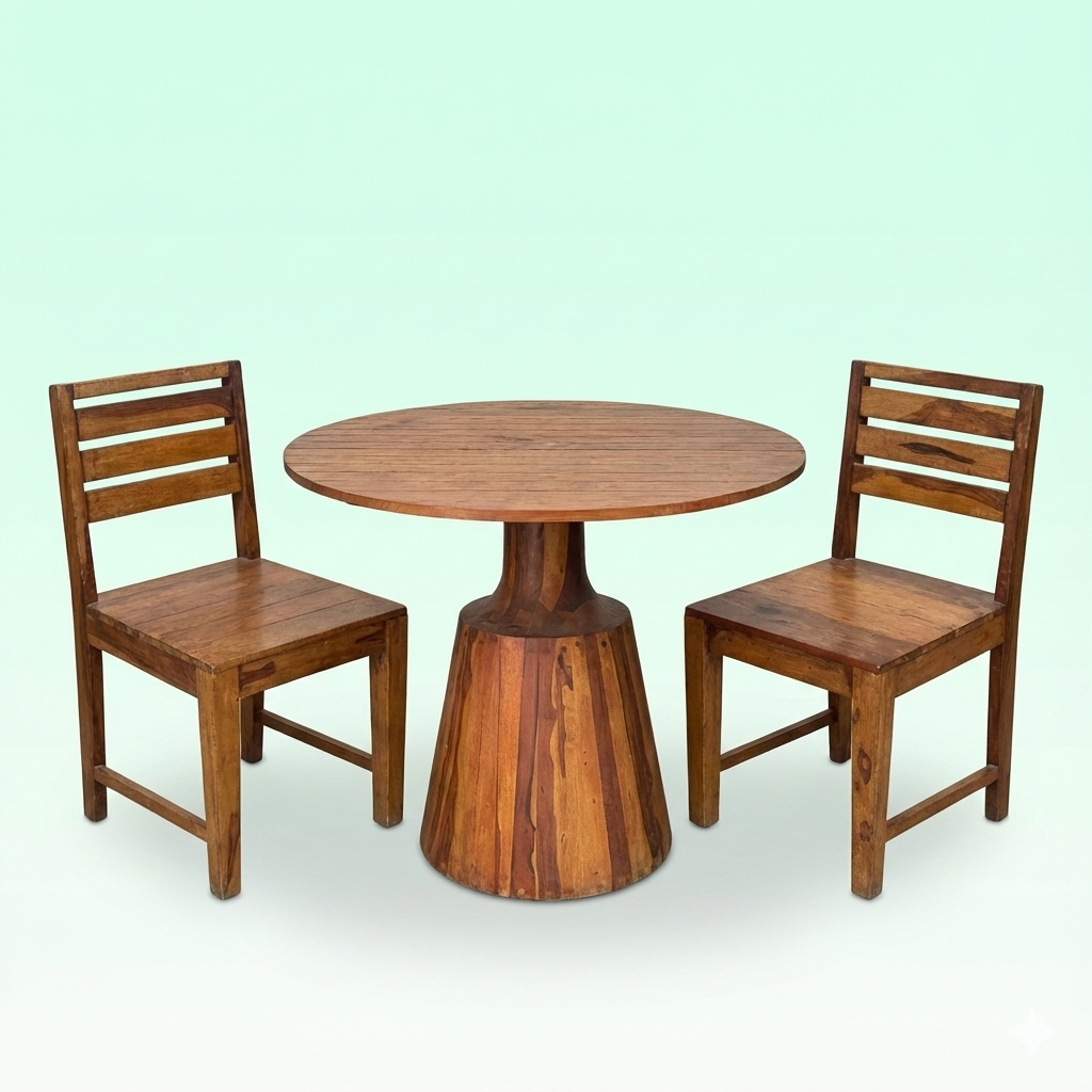 Wooden Coffee Table and Chairs