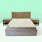 King size bed with mattress + side tables