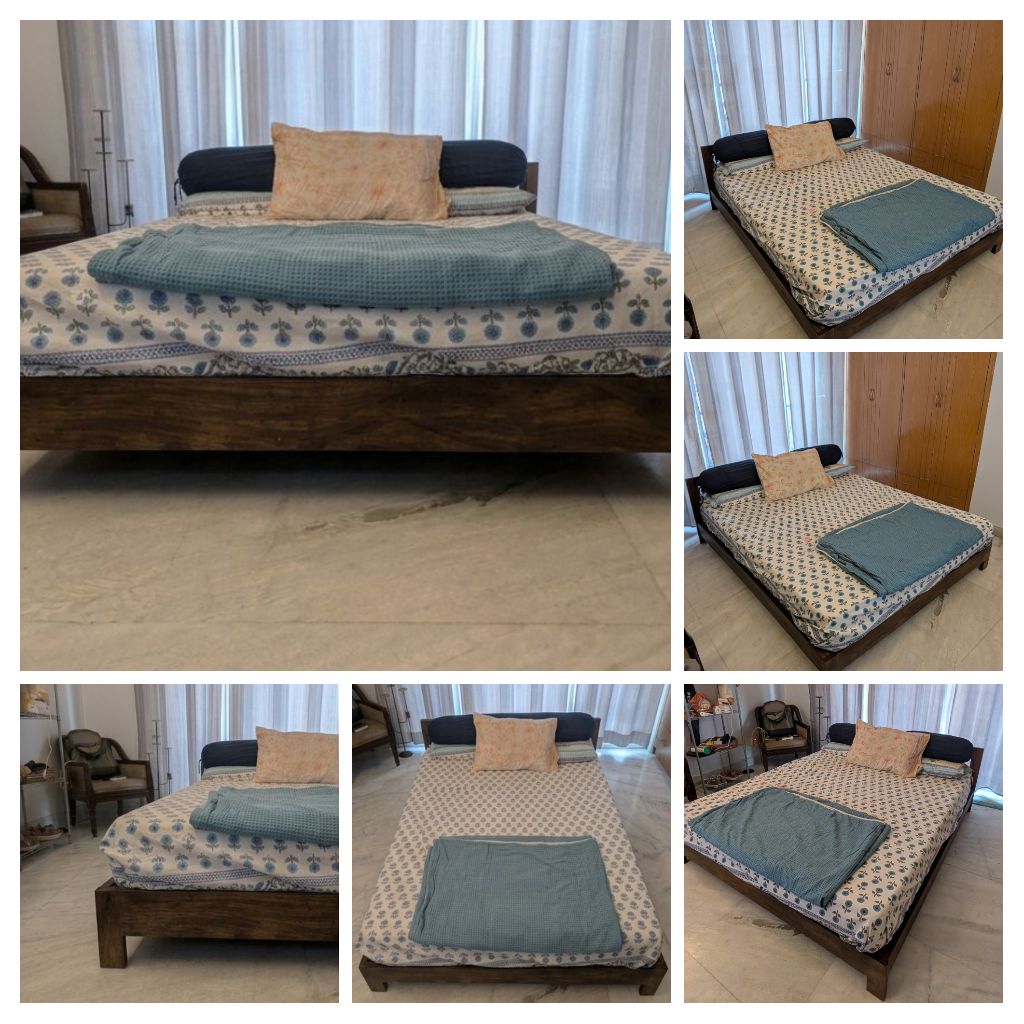 Pepperfry Queen Bed (6x5) + Wakefit 8" Mattress