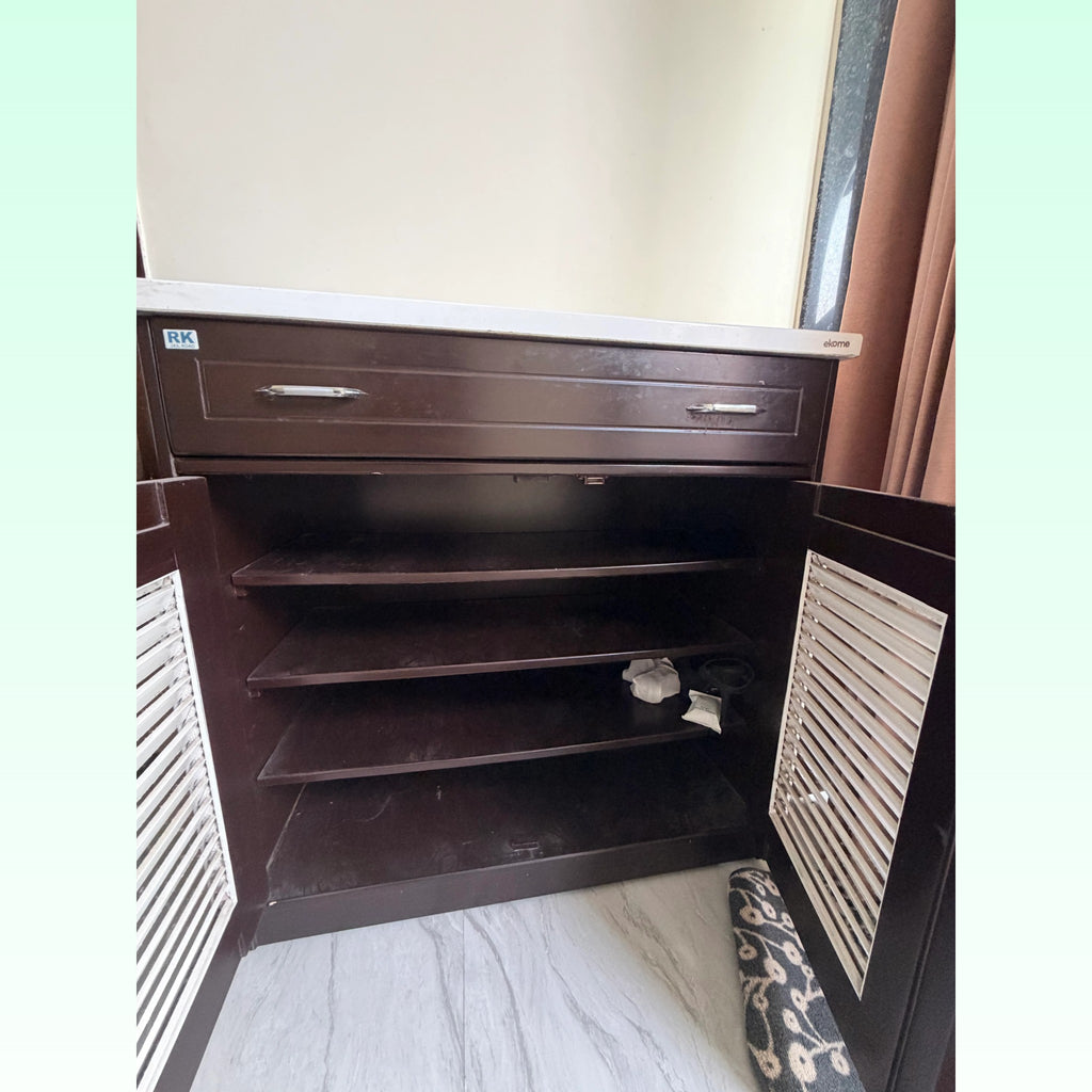 Shoe Cabinet with Drawer and Louvered Doors photo 1