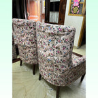 Pair of Floral Wingback Lounge Chairs photo 4