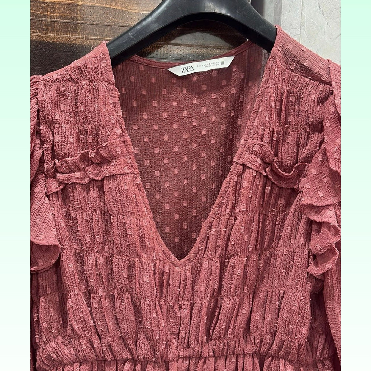 Zara Pink Ruffle Mini Dress (Size S) photo 3