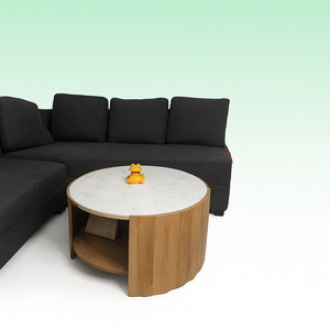 Round Center Table with Marble Top