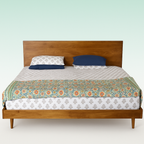 West Elm Anton Solid Wood Bed (King Size) with Mattress & 4 Pillows – hero image