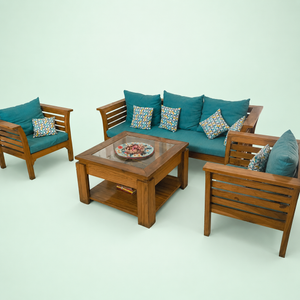 5-Seater Solid Teak Wood Sofa Set