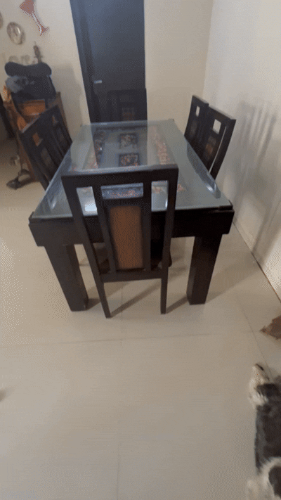 6-Seater Wooden Dining Table Set